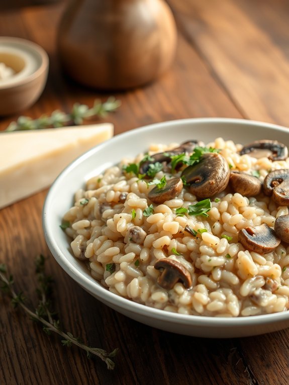 creamy mushroom rice dish