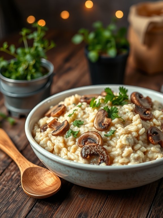 creamy risotto with mushrooms