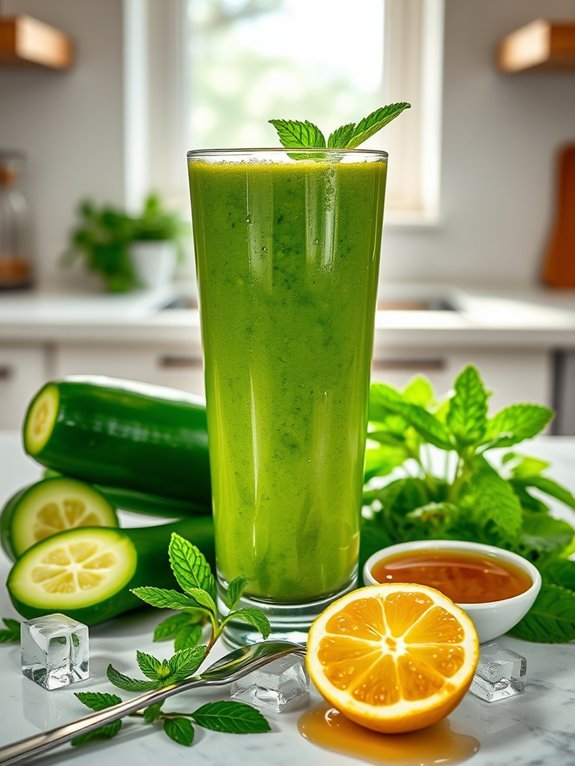 crisp cucumber mint beverage