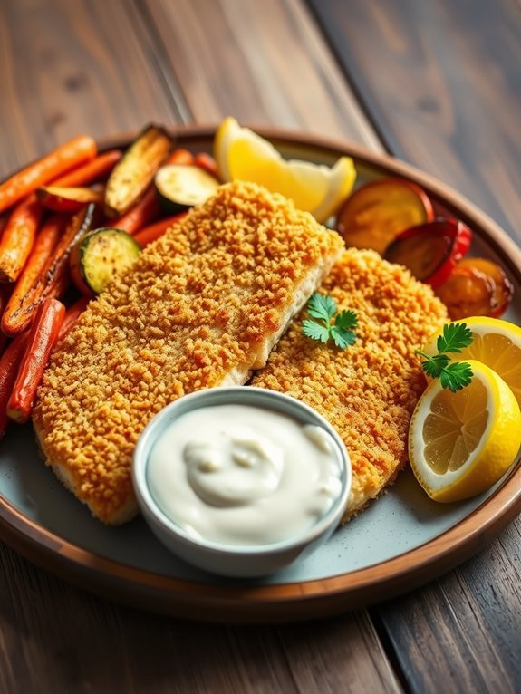 crispy air fried breaded cod