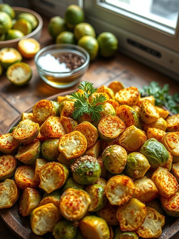 crispy air fried brussels sprouts