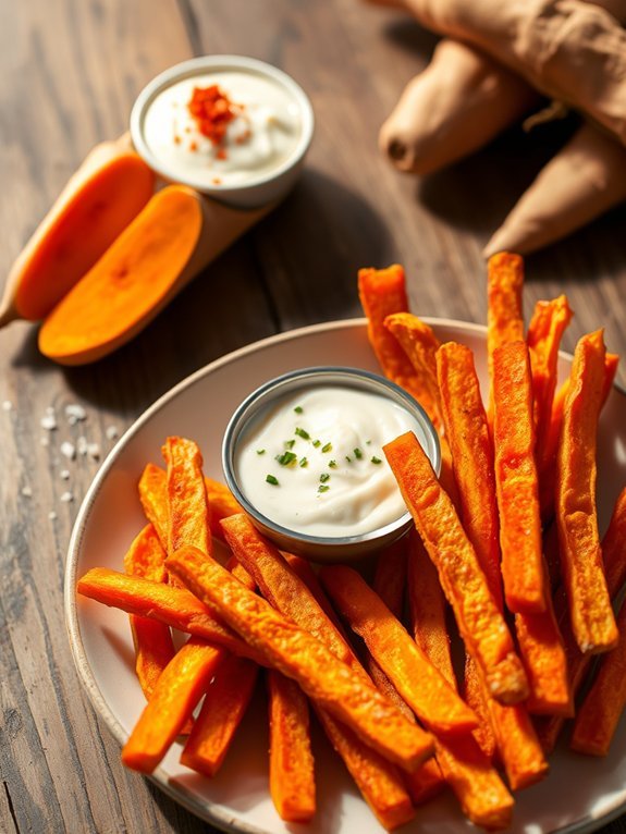 crispy air fried sweet potatoes