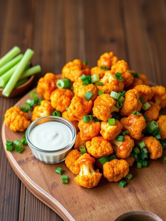 crispy buffalo cauliflower bites