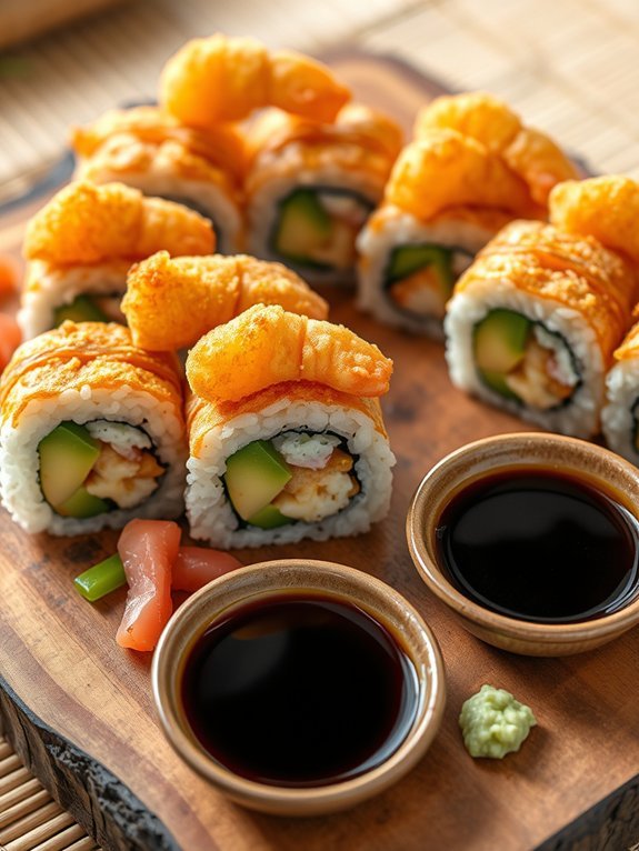 crispy sushi rice roll