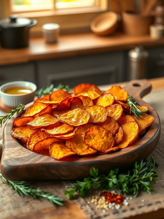 crispy sweet potato chips