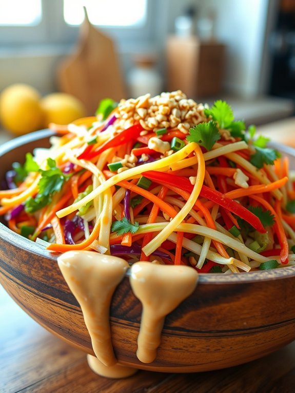 crunchy salad with dressing