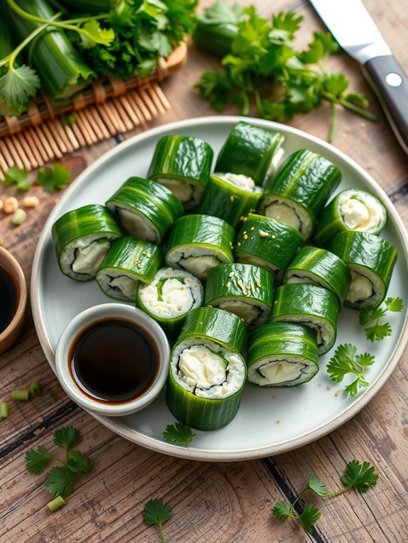 cucumber cream cheese sushi