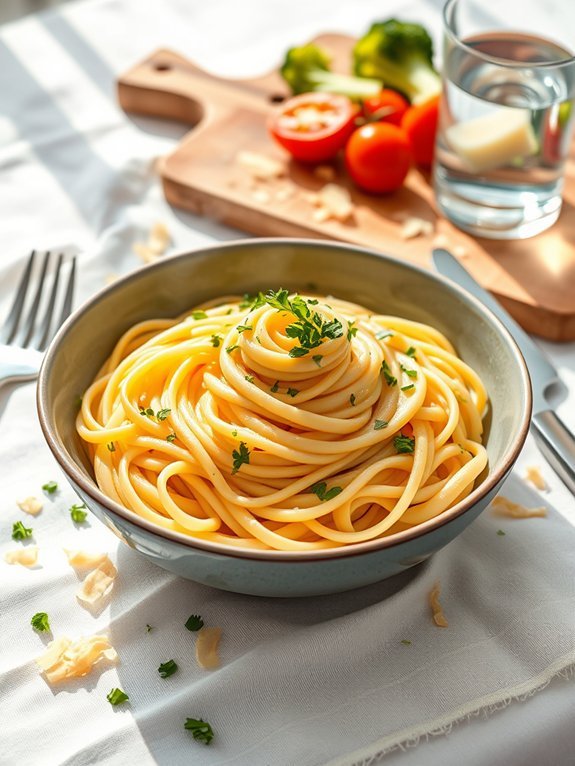 delicious creamy garlic pasta