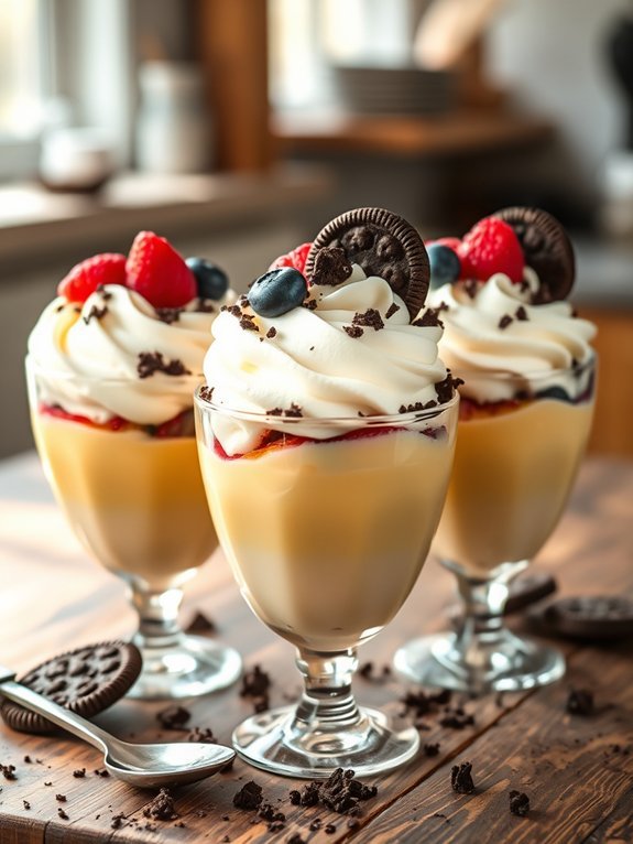 delicious layered vanilla dessert