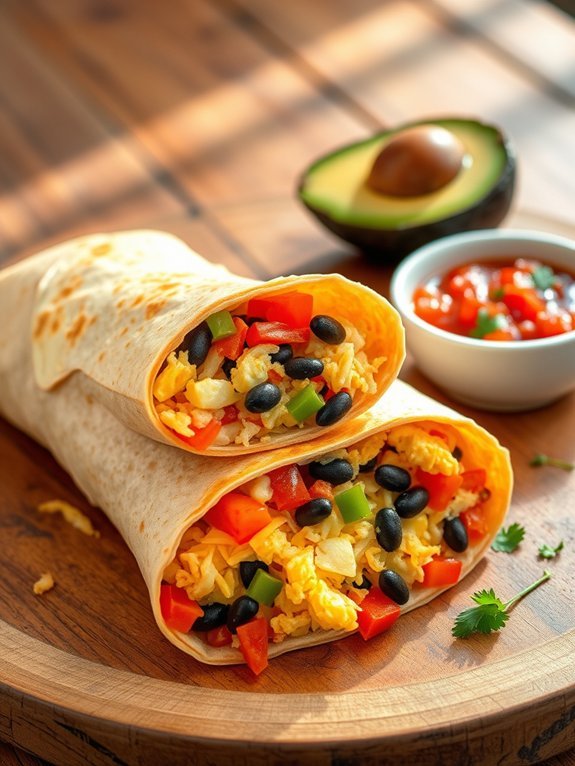 delicious morning meal wrap