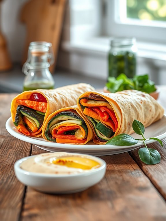 delicious roasted vegetable wraps