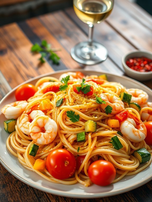 delicious shrimp pasta dish