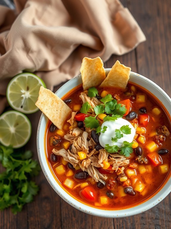 delicious spicy tortilla soup