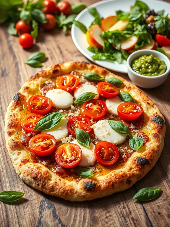 delicious tomato basil flatbread