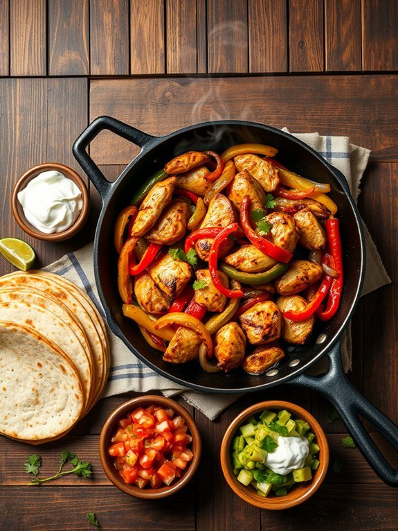 easy one pan chicken fajitas