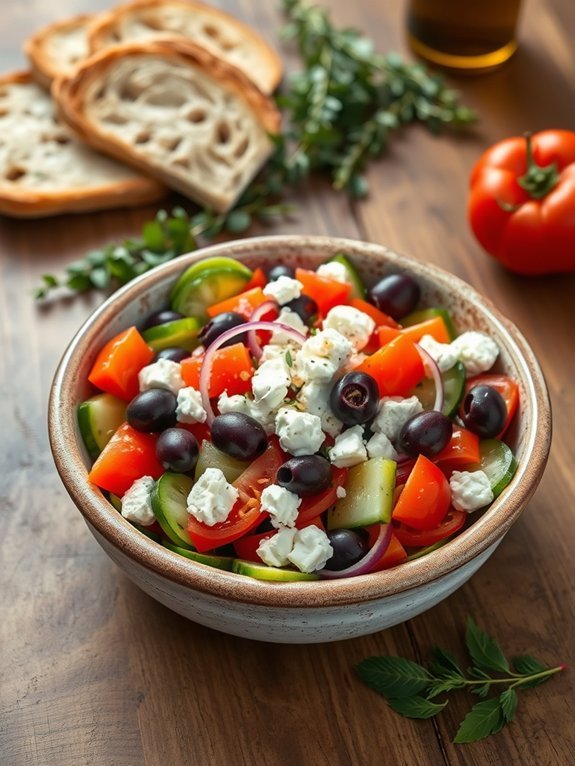 feta cheese and olives