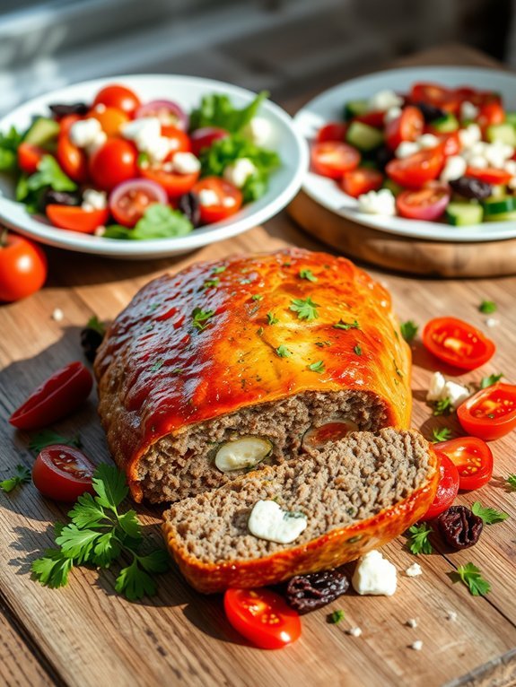 feta infused mediterranean meatloaf