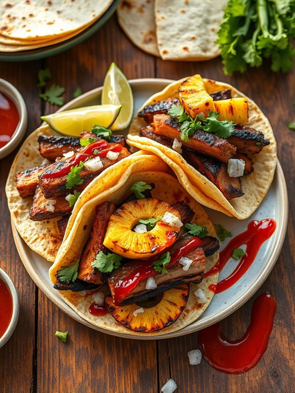 flavorful marinated pork tacos