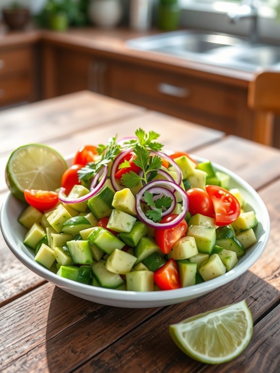 fresh cucumber avocado salad