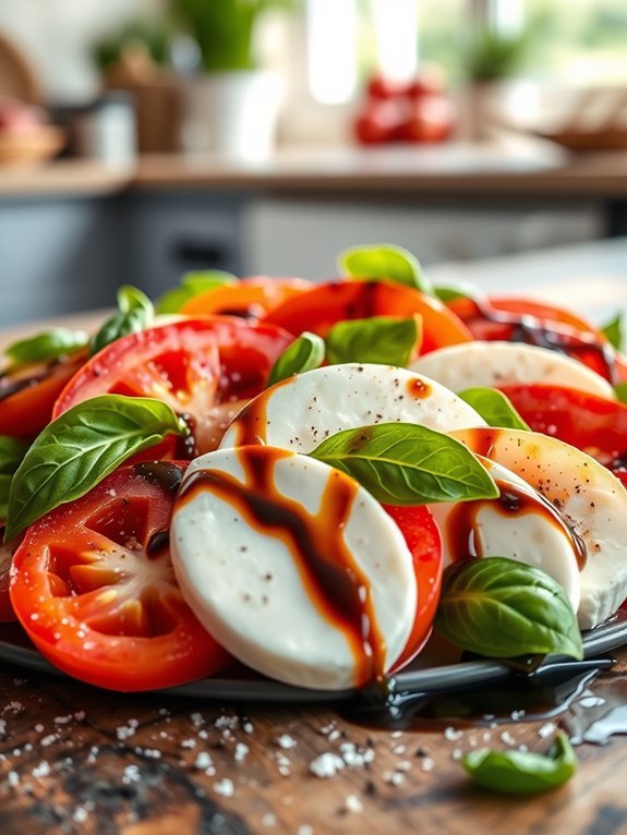 fresh mozzarella basil tomatoes