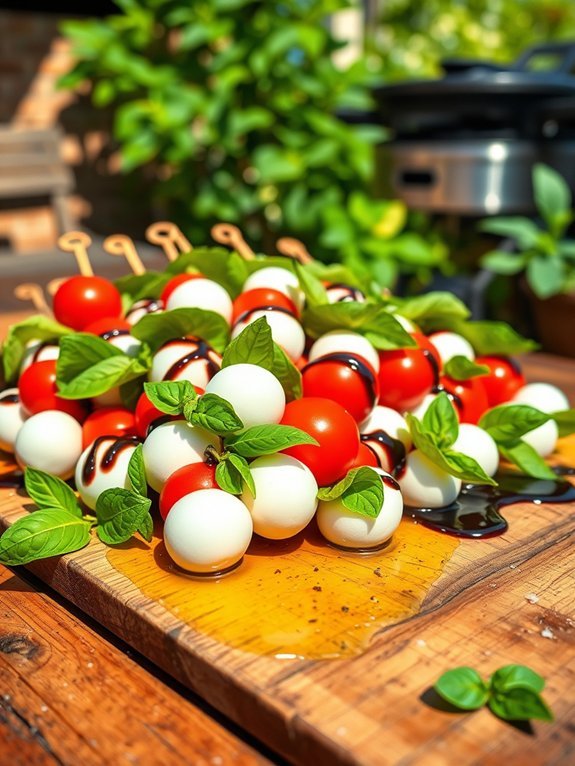 fresh mozzarella basil tomatoes