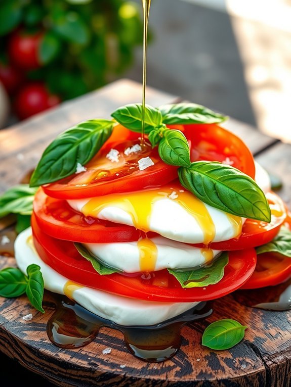 fresh mozzarella basil tomatoes