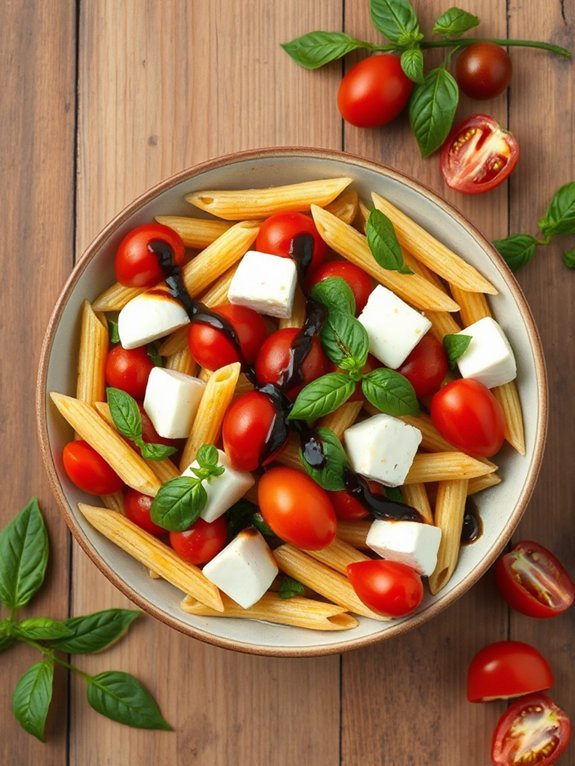 fresh mozzarella caprese pasta