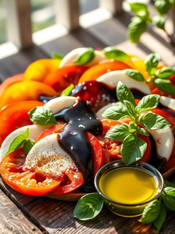 fresh mozzarella tomatoes basil