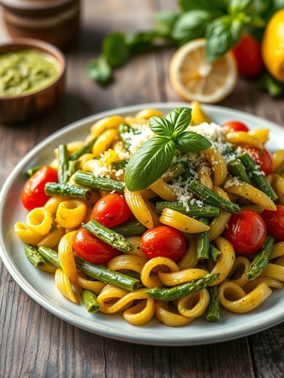 fresh pasta with pesto