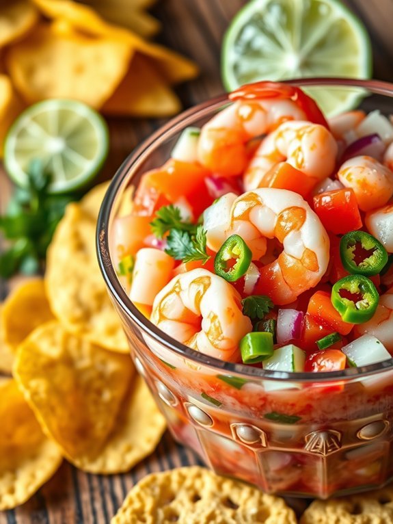 fresh shrimp marinated ceviche