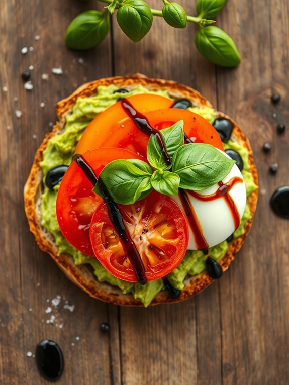 fresh tomato mozzarella avocado