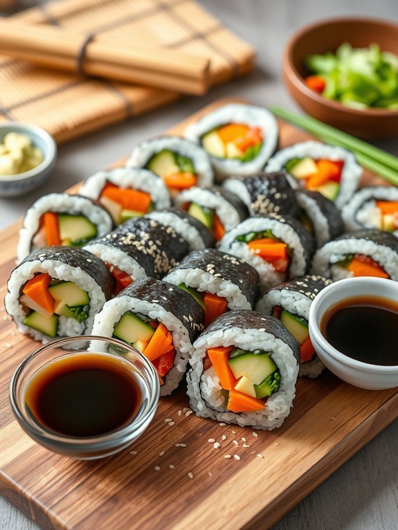 fresh vegetable sushi roll