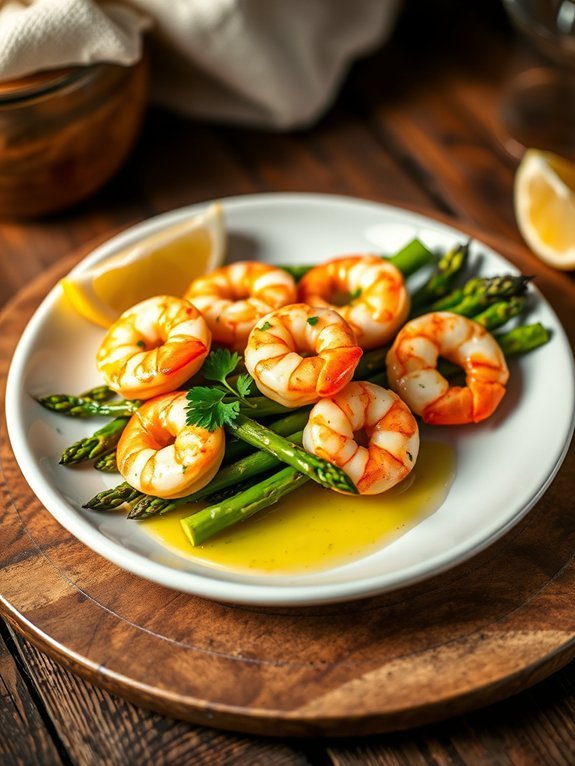 garlic butter shrimp asparagus