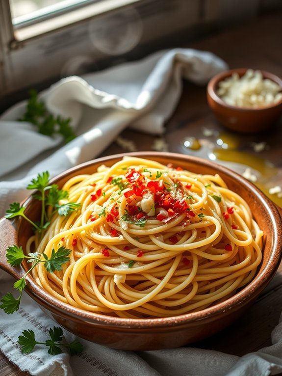 garlic oil spaghetti dish