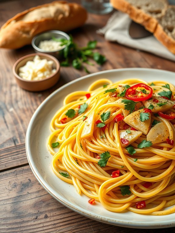 garlic oil spaghetti dish