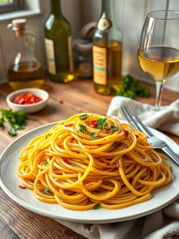 garlic oil spaghetti dish