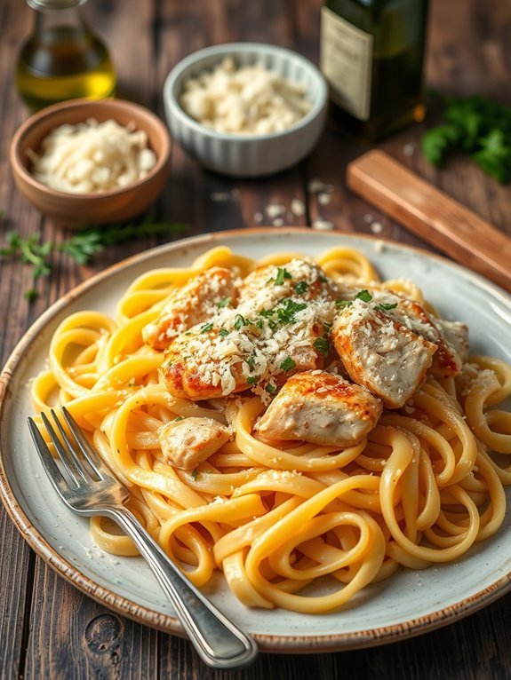 garlic parmesan chicken pasta