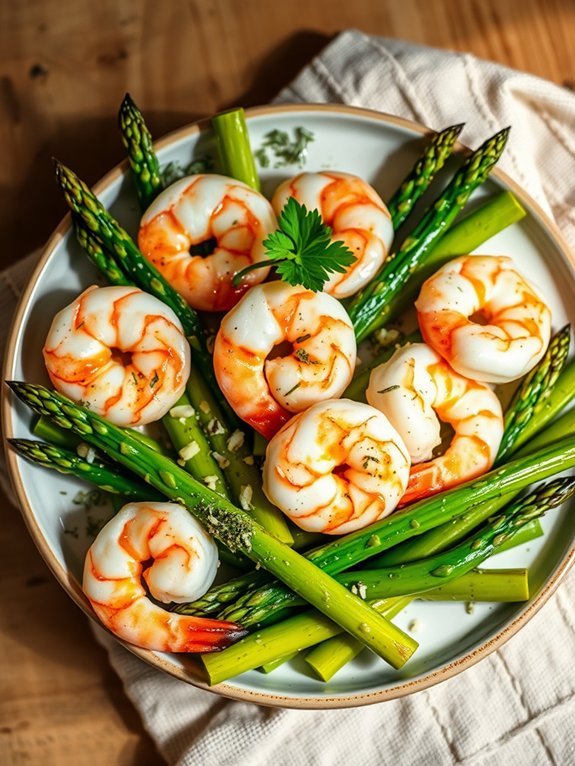 garlic shrimp with asparagus