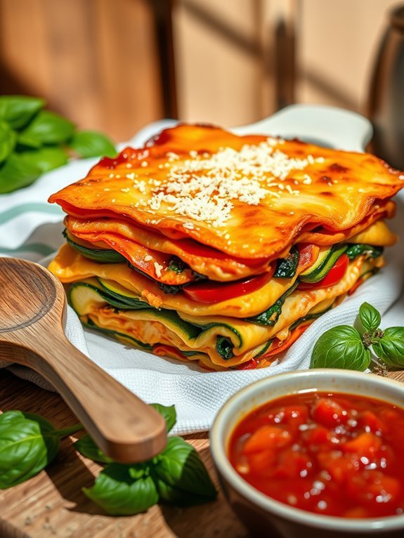 gluten free lasagna with vegetables