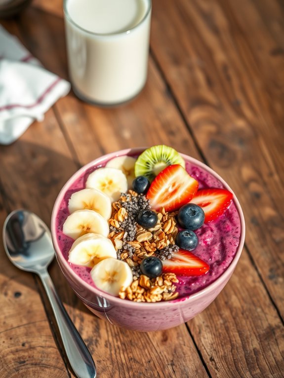 granola topped smoothie bowl