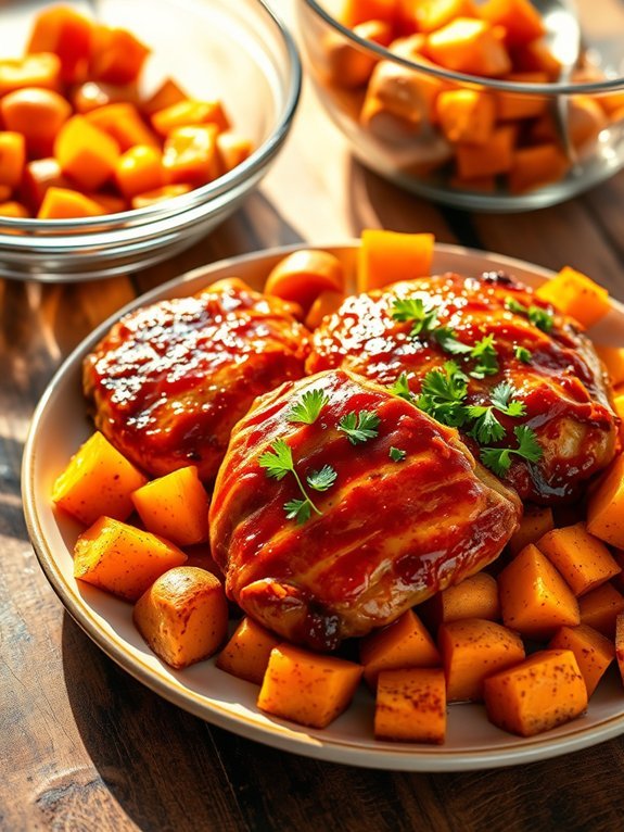 grilled chicken with sweet potatoes