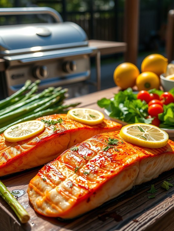 grilled salmon with herbs