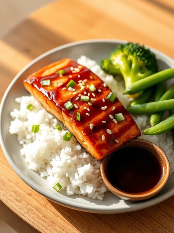 grilled salmon with teriyaki