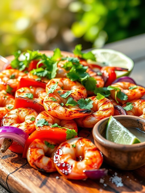 grilled shrimp with cilantro