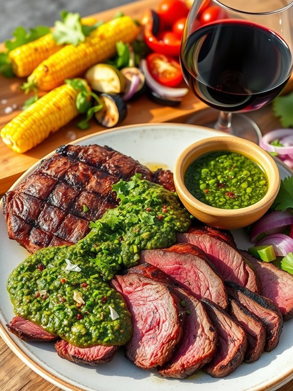 grilled steak with chimichurri