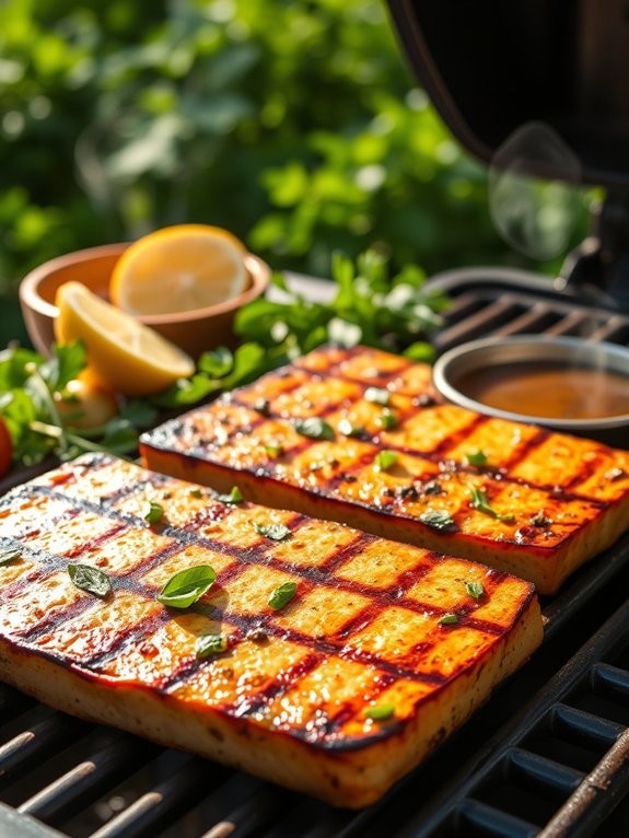 grilled tofu with herbs