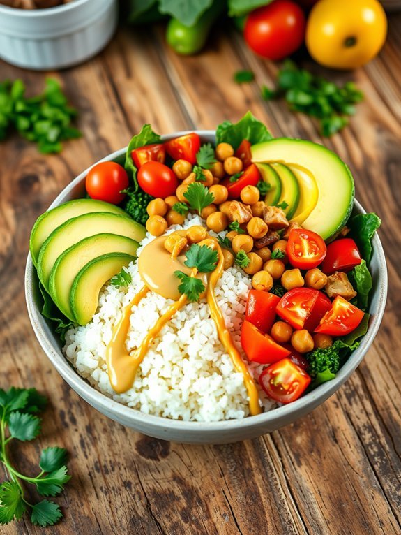 healthy cauliflower rice bowl