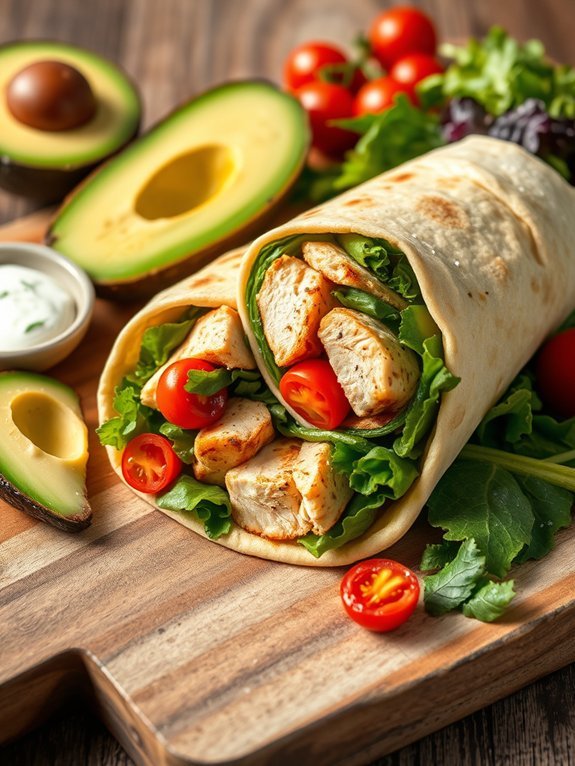 healthy chicken avocado wrap