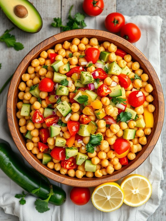 healthy chickpea avocado salad