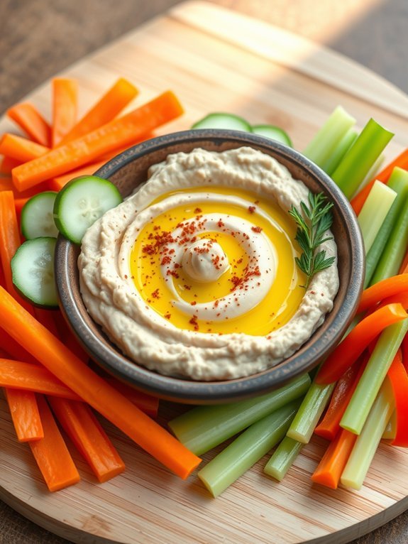 healthy dip and snacks